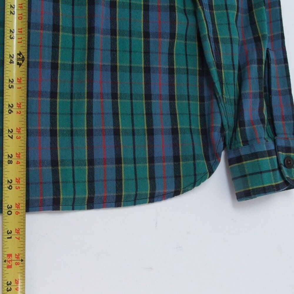 RRL Double Ralph Lauren Cotton Green/Blue Multi Plaid Button Down Shirt, Small - Picture 12 of 12